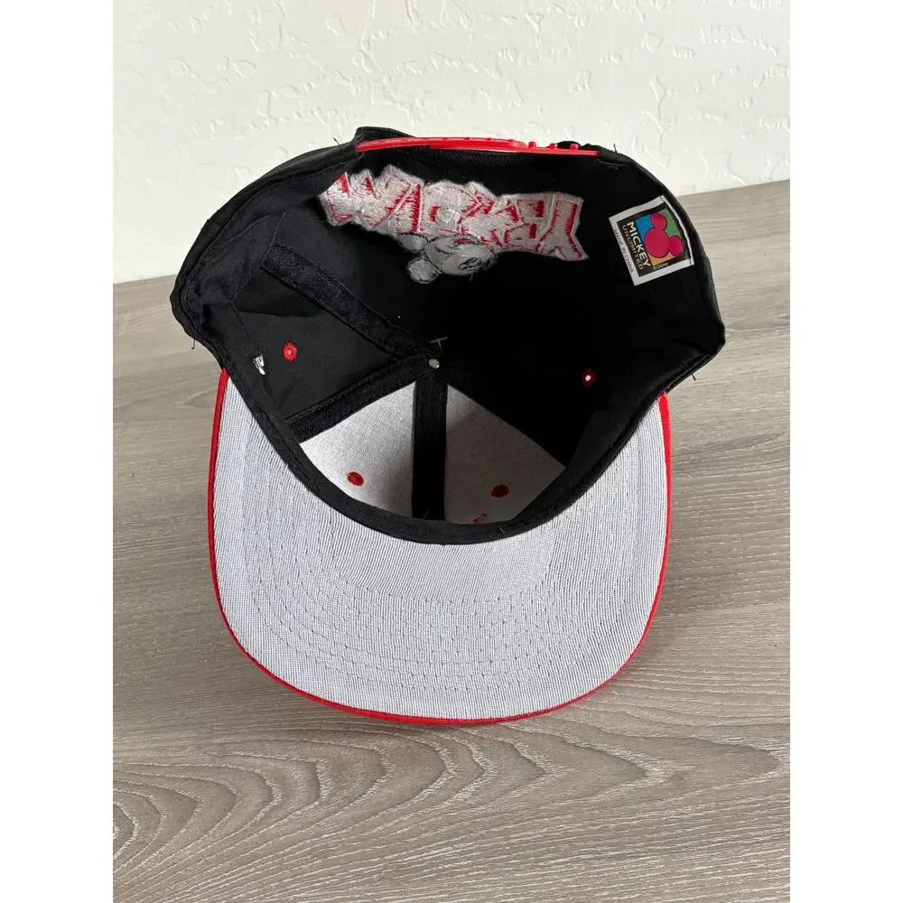 Vintage‎ Disney Mickey Unlimited Snapback Hat Black Red Cap NWT Hong Kong 90s